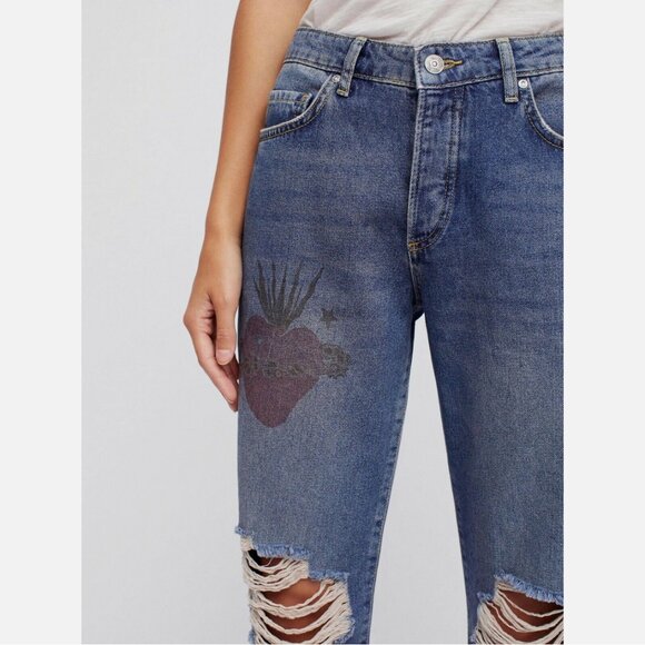 Free People Tattooed Boyfriend Jeans - Picture 6 of 6